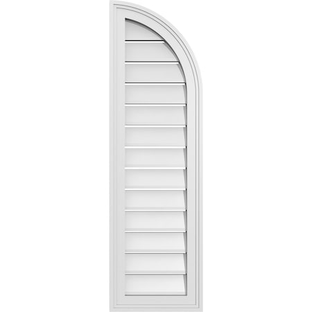 Ekena Millwork Quarter Round Top Right Surface Mount PVC Gable Vent w/ 2"W x 1-1/2"P Brickmould Frame, 12"W x 40"H GVPQR12X4002SF